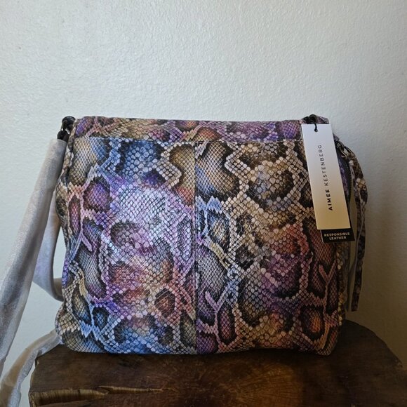 Aimee Kestenberg Fifth Ave Convertible Snake Leather Crossbody Shoulder Bag NWT - Picture 14 of 16